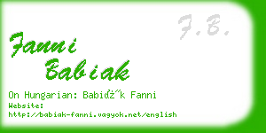 fanni babiak business card